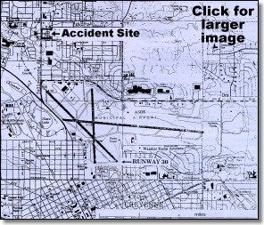 Map of airport and accident site