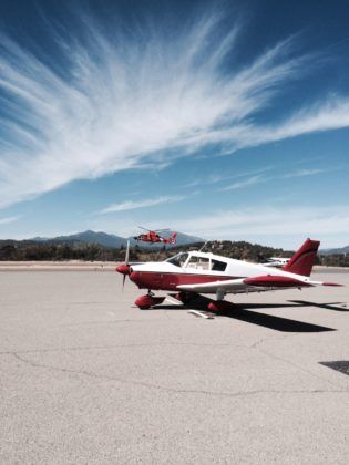 PA28-235 and HH65 Dolphin at Redding, CA