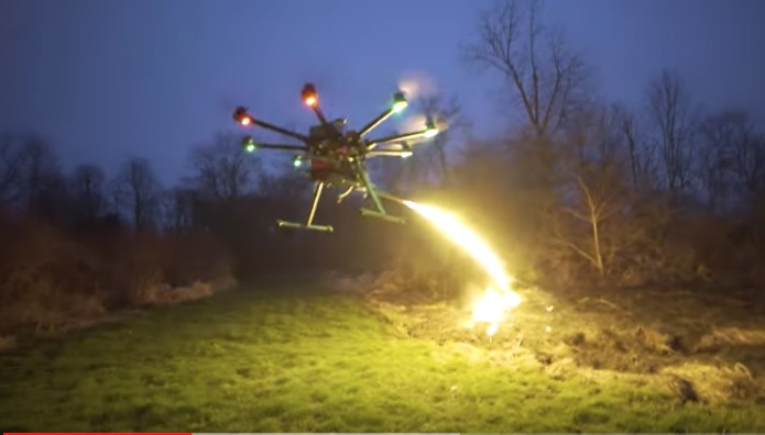 flame throwing drones